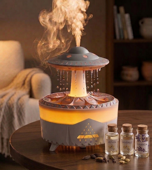 Respira Calma — Humidificador con Efecto Lluvia y Aromaterapia