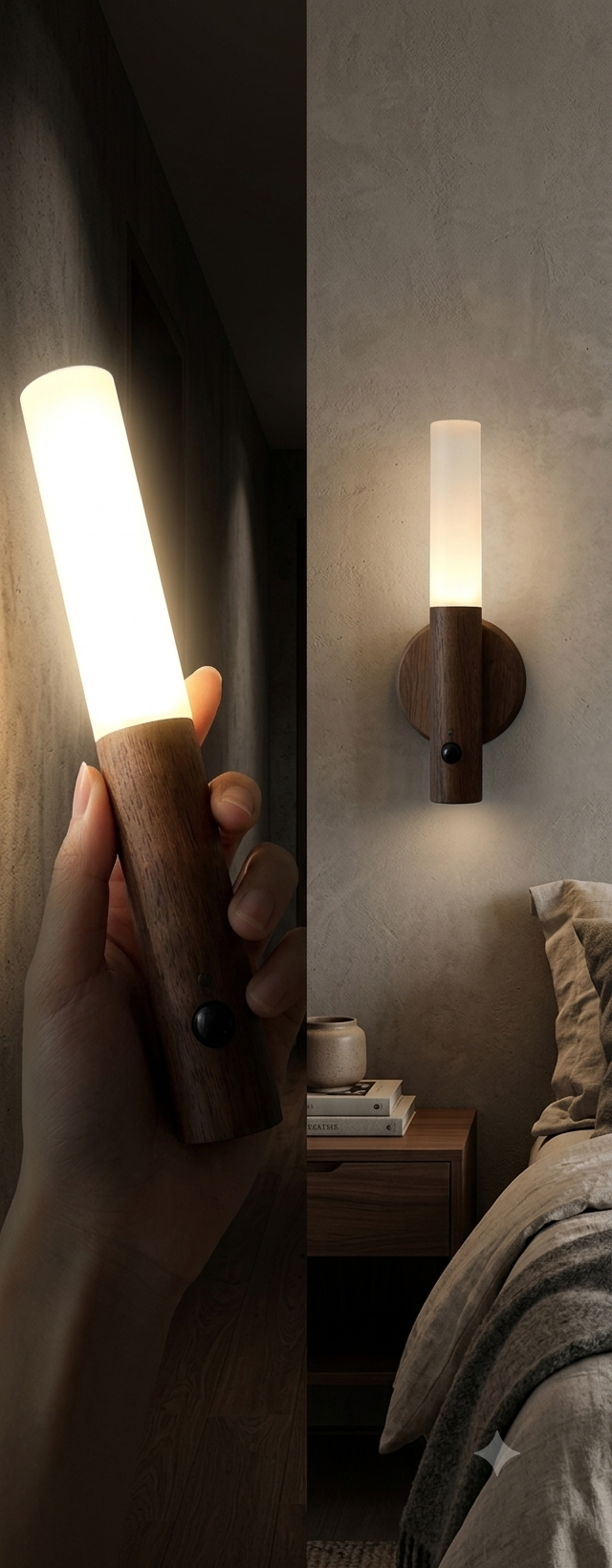 Nunca Más a Oscuras — Lámpara Sensor + Linterna Recargable