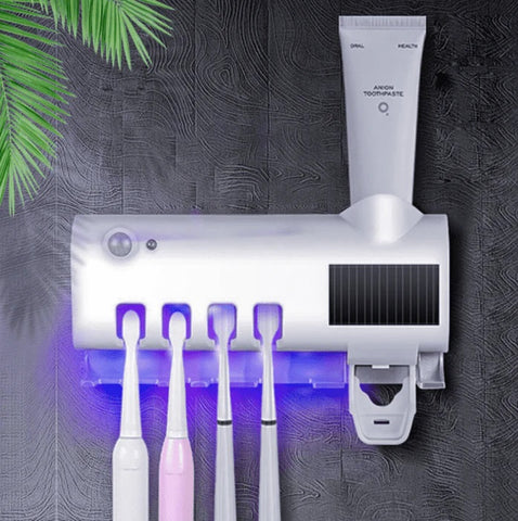 Adiós Gérmenes — Soporte Esterilizador con Sensor Automático